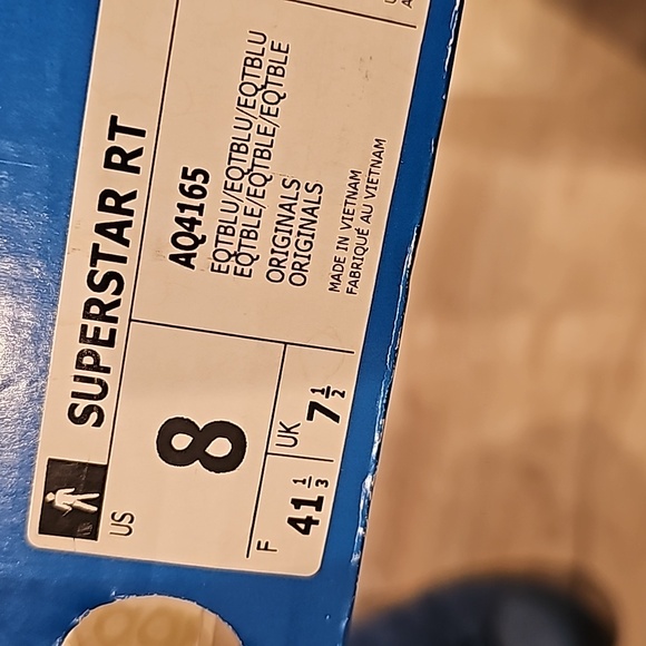 Adidas-SuperStar RT blue suede Shelle toe sneakers mens 8 - Picture 4 of 4